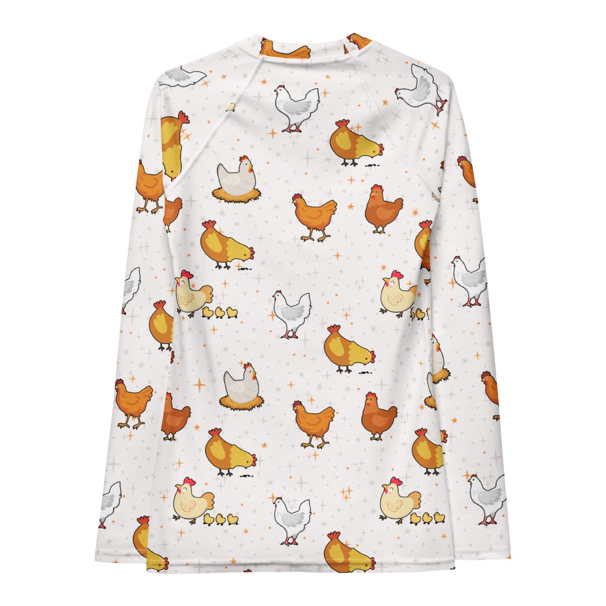 Women's Chicken Long Sleeve Rash Guard Swim Shirt – Buttery Soft, Sun Safe UPF 50+ Protection, Quick Dry & 4-Way Stretch Comfort