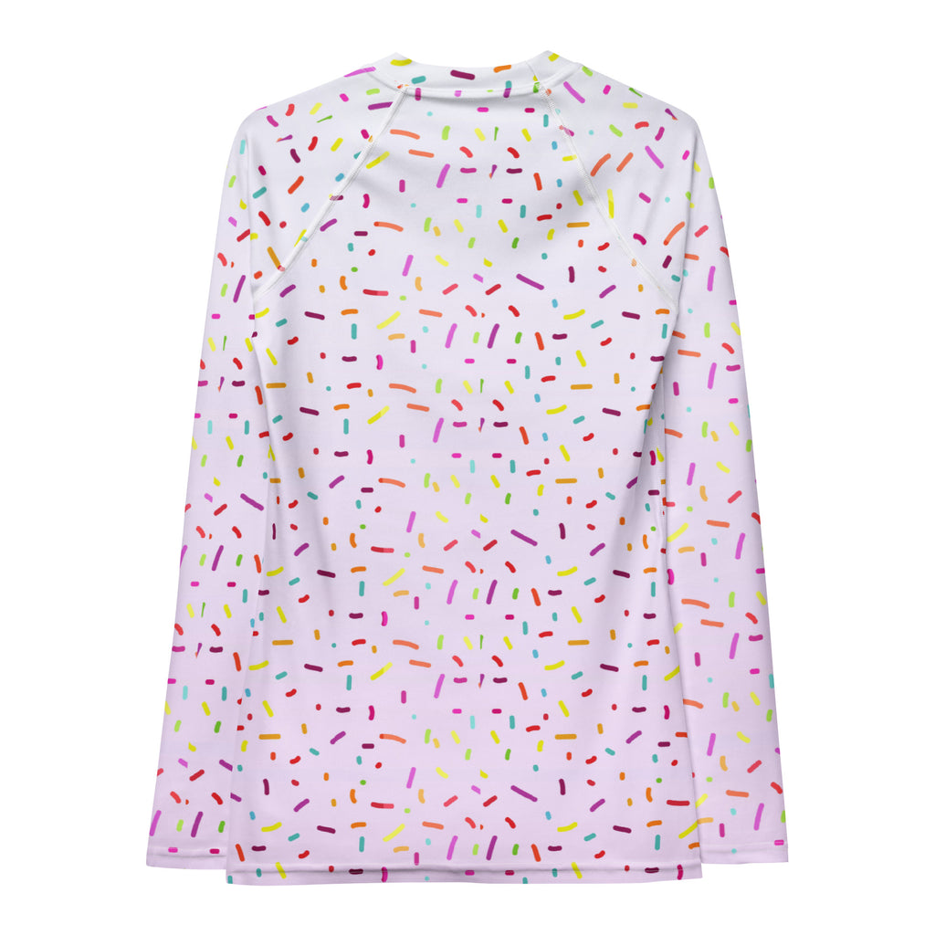 Women's Colorful Sprinkles Long Sleeve Rash Guard Swim Shirt – Buttery Soft, Sun Safe UPF 50+ Protection, Quick Dry & 4-Way Stretch Comfort