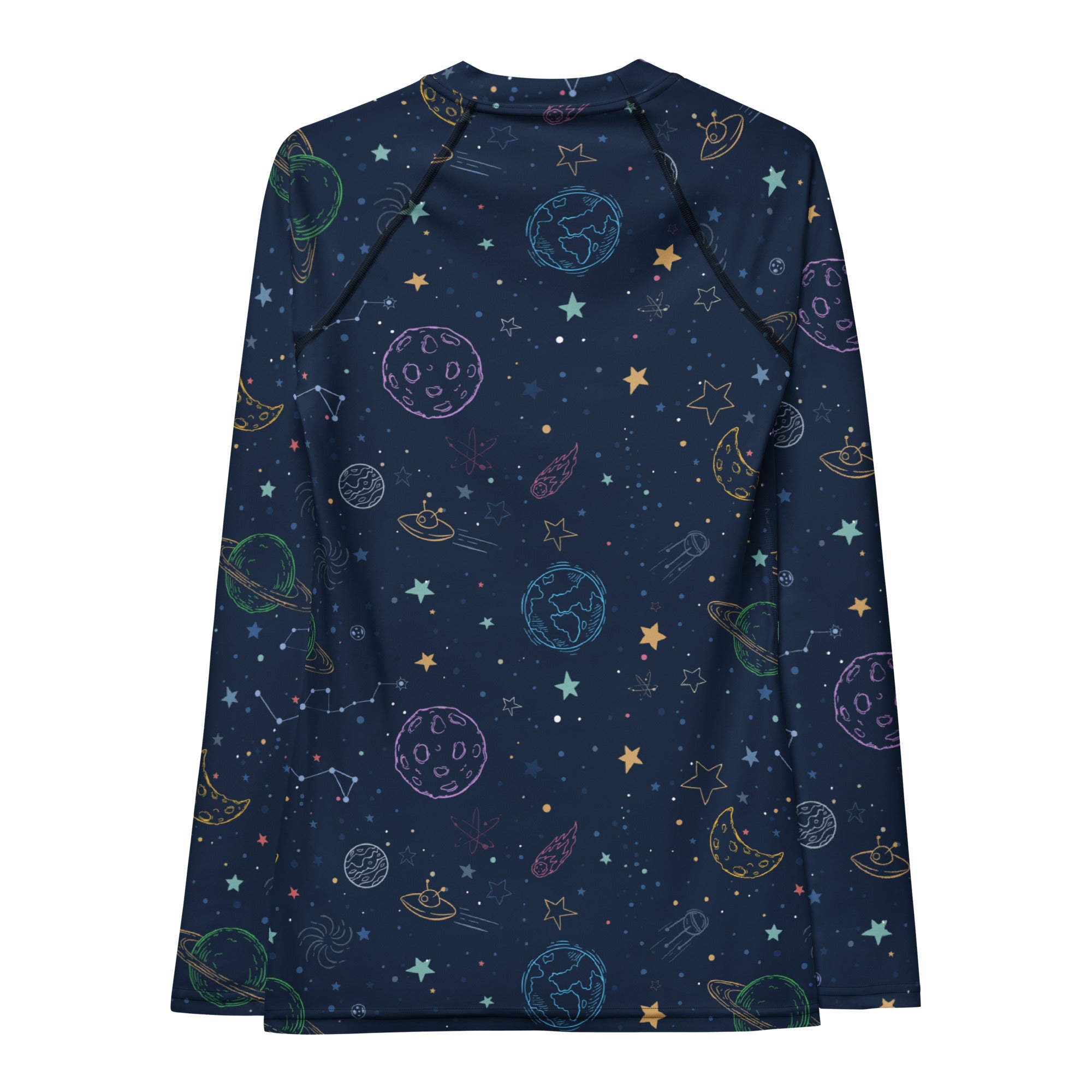 Women's Colorful Galaxy Space Long Sleeve Rash Guard Swim Shirt – Buttery Soft, Sun Safe UPF 50+ Protection, Quick Dry & 4-Way Stretch Comfort
