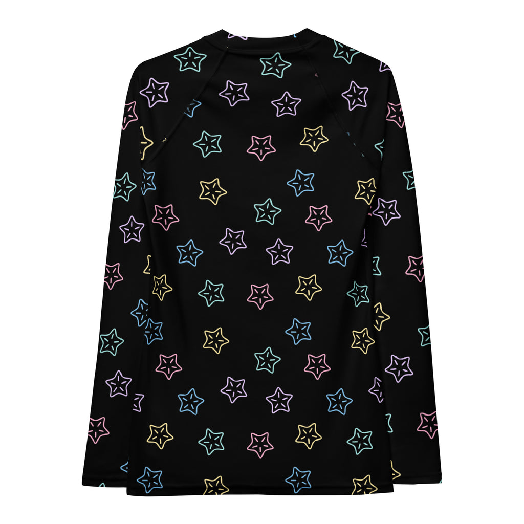 Women's Colorful Starfish Long Sleeve Rash Guard Swim Shirt – Buttery Soft, Sun Safe UPF 50+ Protection, Quick Dry & 4-Way Stretch Comfort