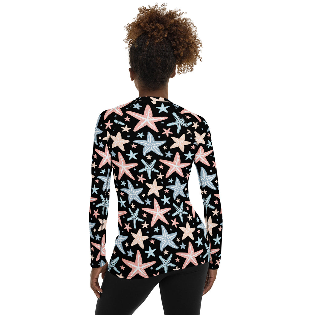 Women's Starfish Long Sleeve Rash Guard Swim Shirt – Buttery Soft, Sun Safe UPF 50+ Protection, Quick Dry & 4-Way Stretch Comfort