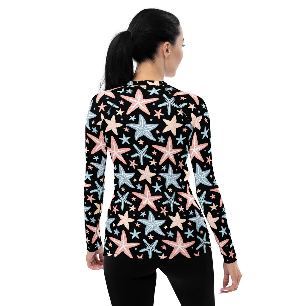 Women's Starfish Long Sleeve Rash Guard Swim Shirt – Buttery Soft, Sun Safe UPF 50+ Protection, Quick Dry & 4-Way Stretch Comfort
