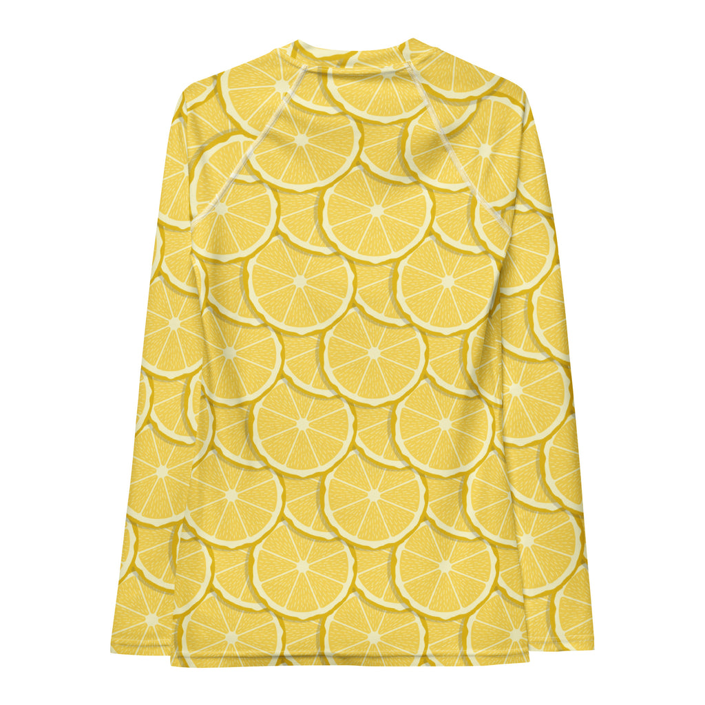 Women's Lemon Slice Long Sleeve Rash Guard Swim Shirt – Buttery Soft, Sun Safe UPF 50+ Protection, Quick Dry & 4-Way Stretch Comfort