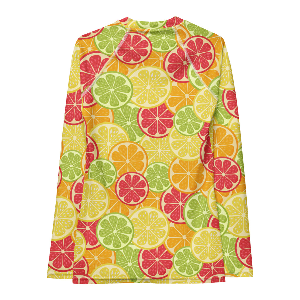Women's Citrus Fruit Long Sleeve Rash Guard Swim Shirt – Buttery Soft, Sun Safe UPF 50+ Protection, Quick Dry & 4-Way Stretch Comfort
