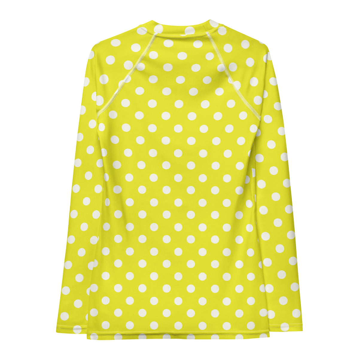 Women's Yellow Polka Dot Long Sleeve Rash Guard Swim Shirt – Buttery Soft, Sun Safe UPF 50+ Protection, Quick Dry & 4-Way Stretch Comfort