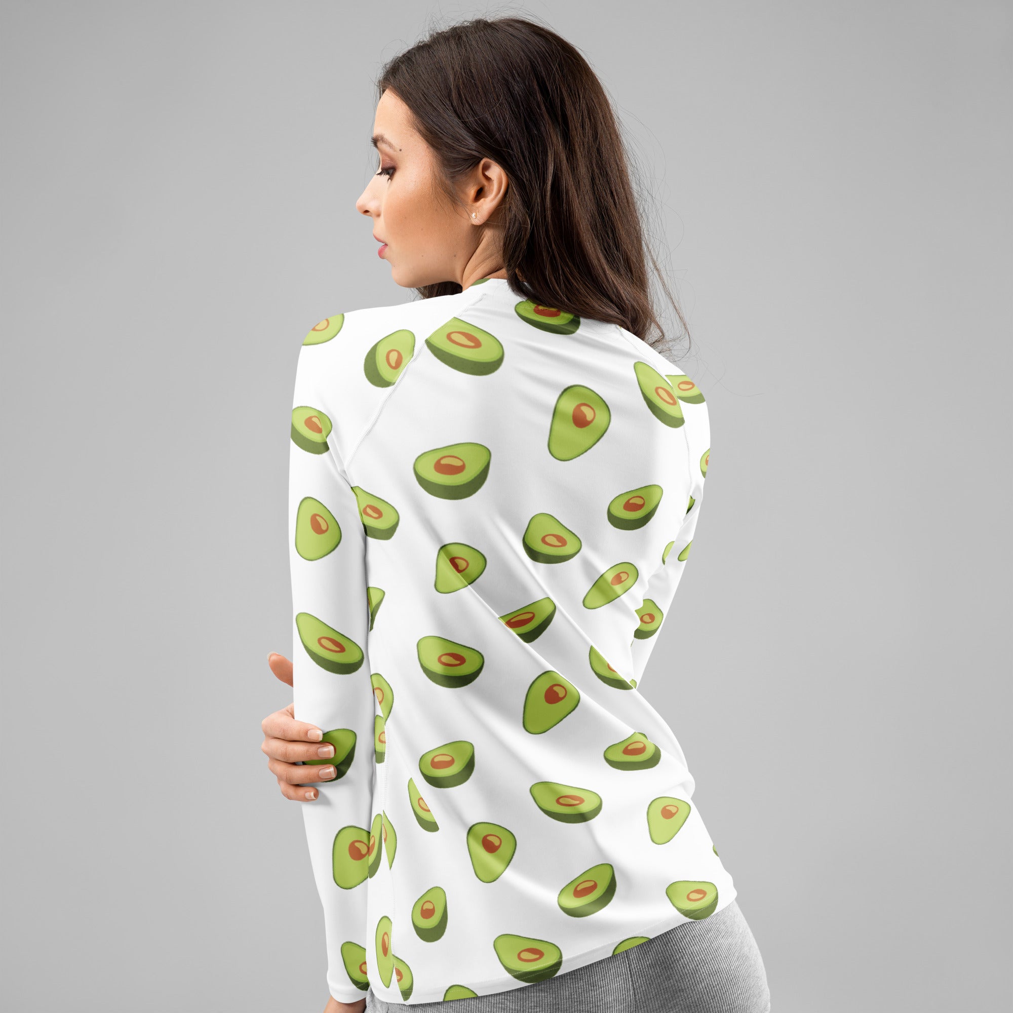 Women's Avocado Long Sleeve Rash Guard Swim Shirt – Buttery Soft, Sun Safe UPF 50+ Protection, Quick Dry & 4-Way Stretch Comfort