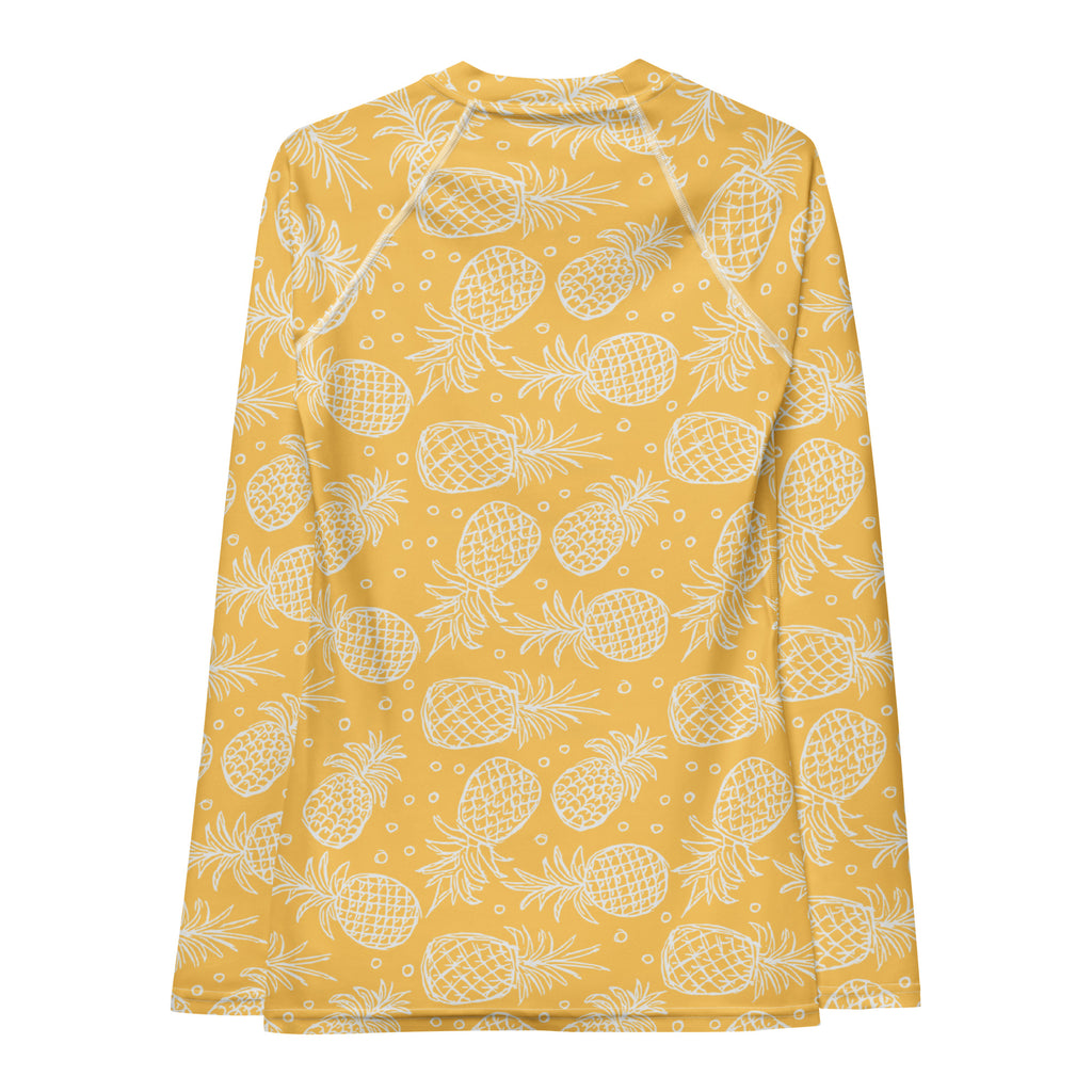 Women's Pineapple Long Sleeve Rash Guard Swim Shirt – Buttery Soft, Sun Safe UPF 50+ Protection, Quick Dry & 4-Way Stretch Comfort