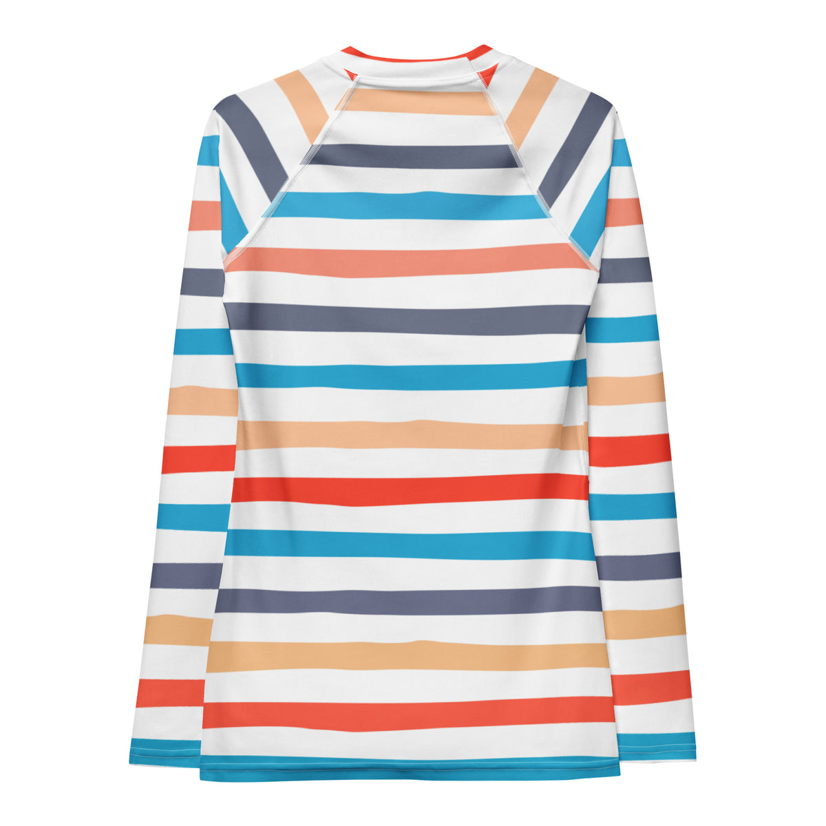 Women's Colorful Beach Striped Long Sleeve Rash Guard Swim Shirt – Buttery Soft, Sun Safe UPF 50+ Protection, Quick Dry & 4-Way Stretch Comfort