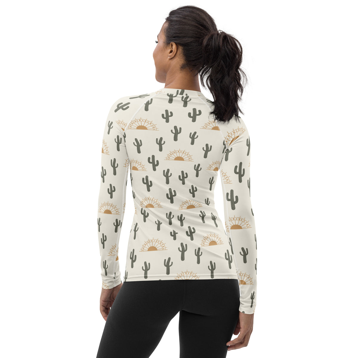 Women's Desert Cactus Sunrise Long Sleeve Rash Guard Swim Shirt – Buttery Soft, Sun Safe UPF 50+ Protection, Quick Dry & 4-Way Stretch Comfort