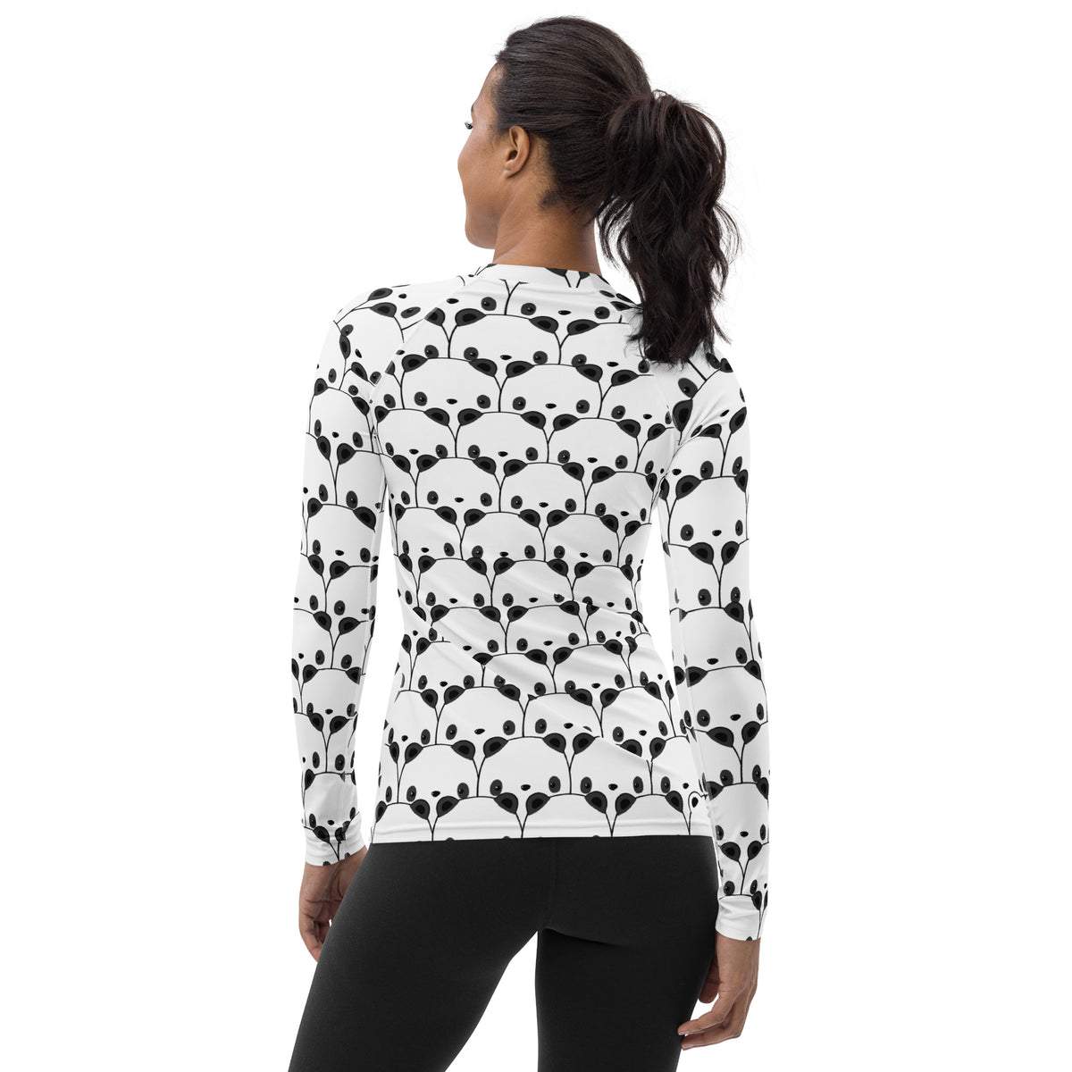 Women's Panda Long Sleeve Rash Guard Swim Shirt – Buttery Soft, Sun Safe UPF 50+ Protection, Quick Dry & 4-Way Stretch Comfort