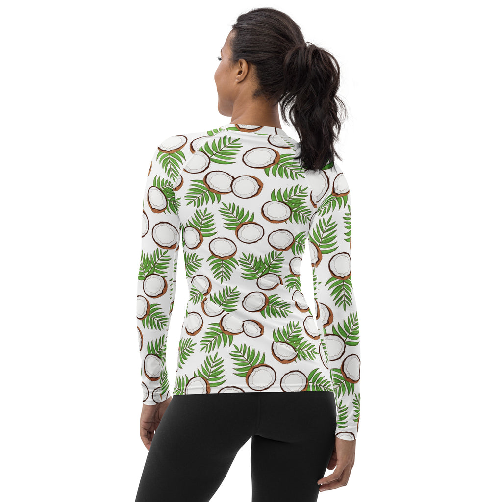 Women's Coconut Long Sleeve Rash Guard Swim Shirt – Buttery Soft, Sun Safe UPF 50+ Protection, Quick Dry & 4-Way Stretch Comfort