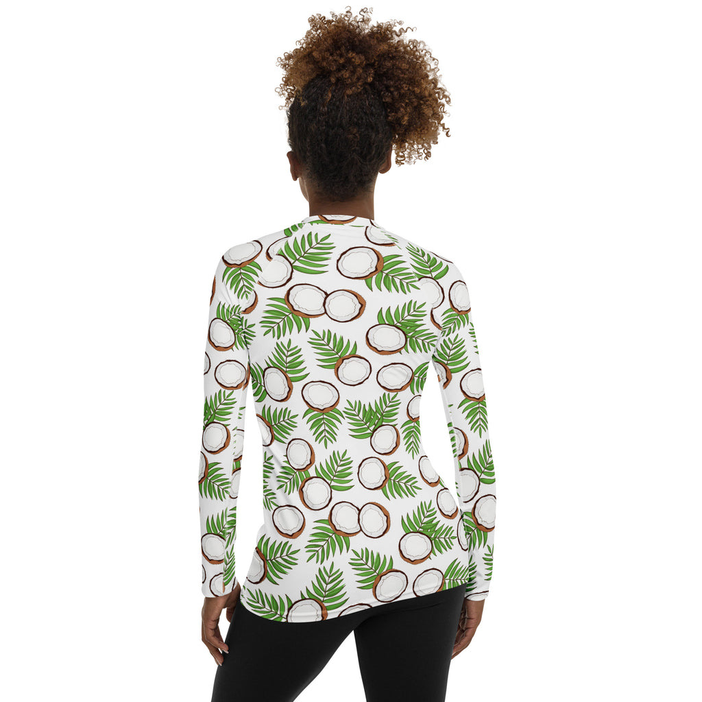 Women's Coconut Long Sleeve Rash Guard Swim Shirt – Buttery Soft, Sun Safe UPF 50+ Protection, Quick Dry & 4-Way Stretch Comfort