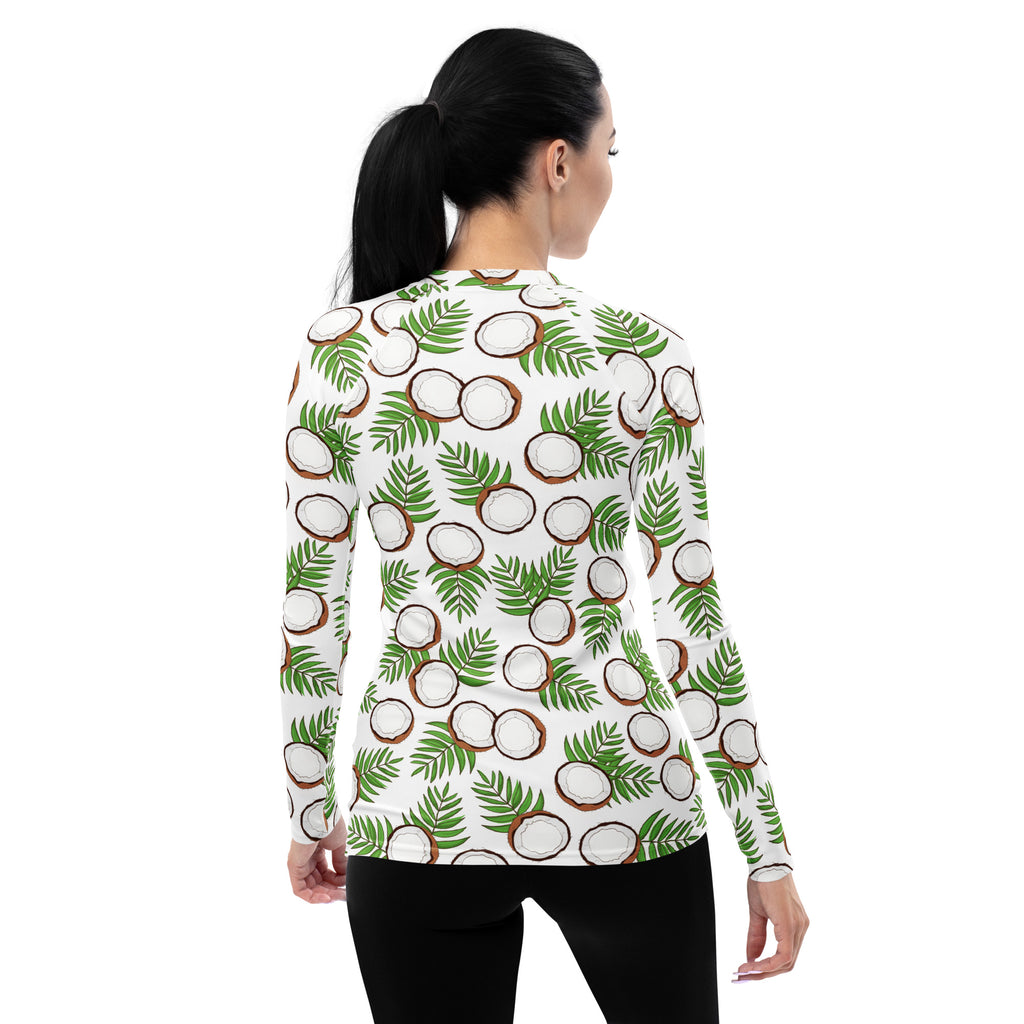 Women's Coconut Long Sleeve Rash Guard Swim Shirt – Buttery Soft, Sun Safe UPF 50+ Protection, Quick Dry & 4-Way Stretch Comfort