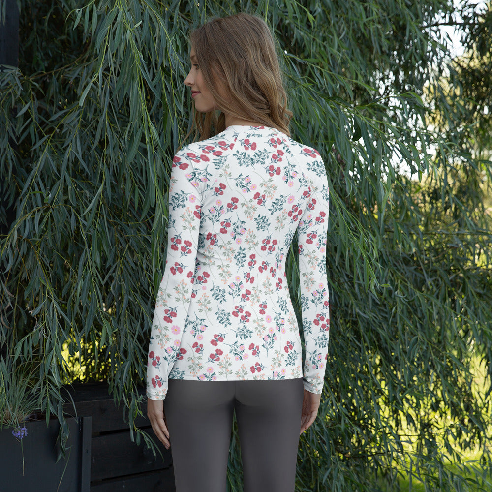 Women's Wildflower Long Sleeve Rash Guard Swim Shirt – Buttery Soft, Sun Safe UPF 50+ Protection, Quick Dry & 4-Way Stretch Comfort