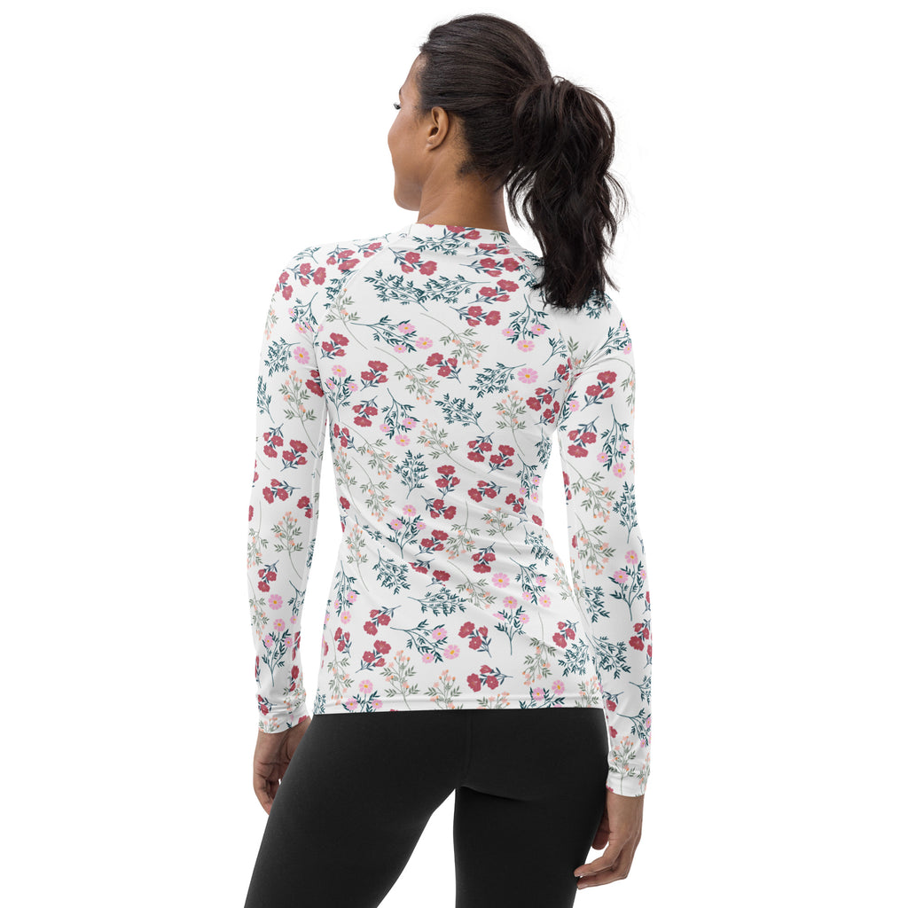 Women's Wildflower Long Sleeve Rash Guard Swim Shirt – Buttery Soft, Sun Safe UPF 50+ Protection, Quick Dry & 4-Way Stretch Comfort