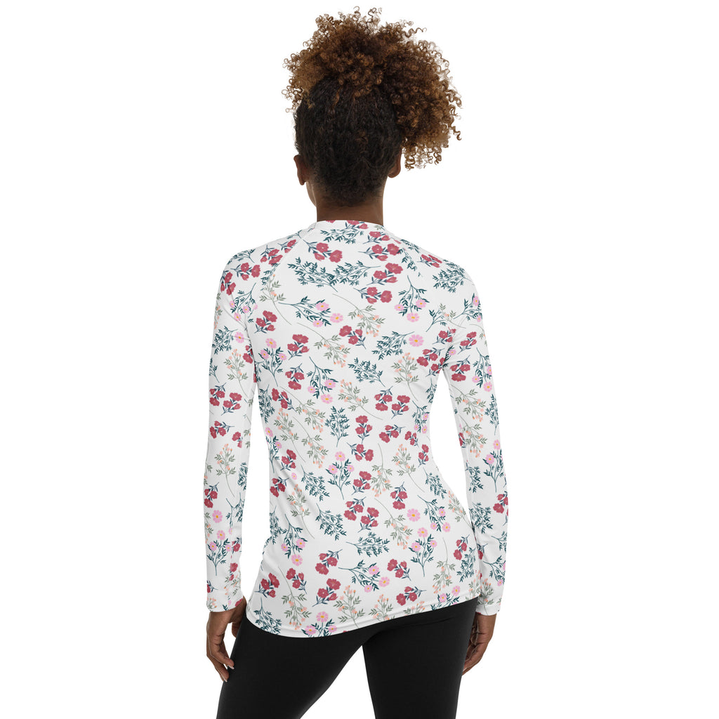 Women's Wildflower Long Sleeve Rash Guard Swim Shirt – Buttery Soft, Sun Safe UPF 50+ Protection, Quick Dry & 4-Way Stretch Comfort