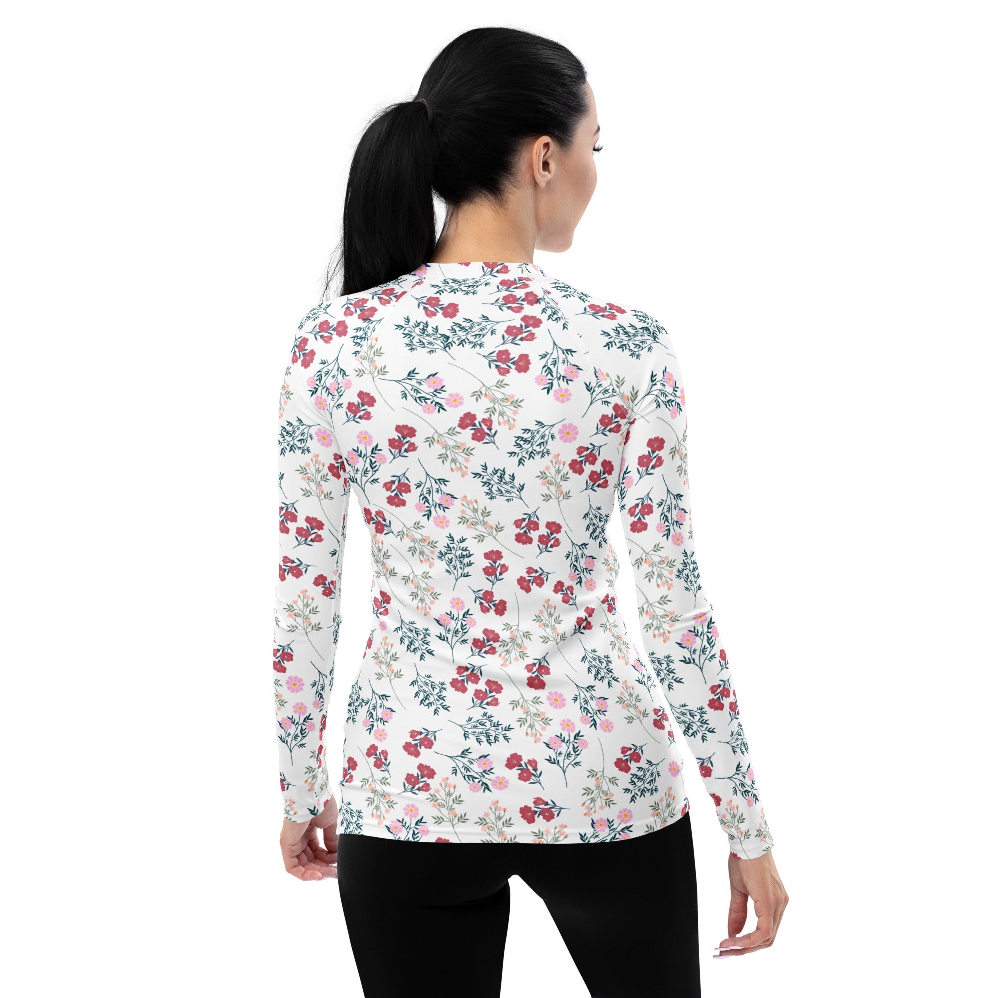 Women's Wildflower Long Sleeve Rash Guard Swim Shirt – Buttery Soft, Sun Safe UPF 50+ Protection, Quick Dry & 4-Way Stretch Comfort
