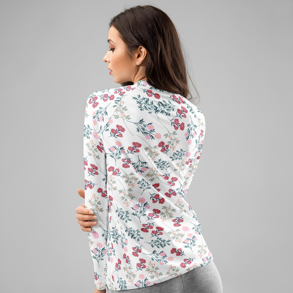 Women's Wildflower Long Sleeve Rash Guard Swim Shirt – Buttery Soft, Sun Safe UPF 50+ Protection, Quick Dry & 4-Way Stretch Comfort