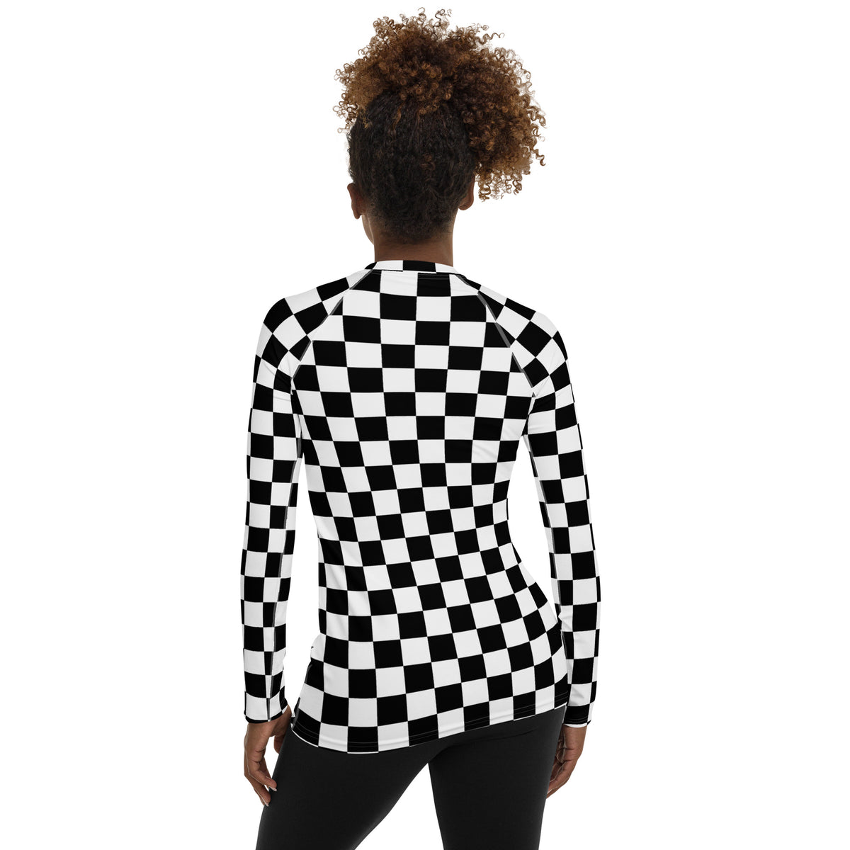 Women's Checkered Long Sleeve Rash Guard Swim Shirt – Buttery Soft, Sun Safe UPF 50+ Protection, Quick Dry & 4-Way Stretch Comfort