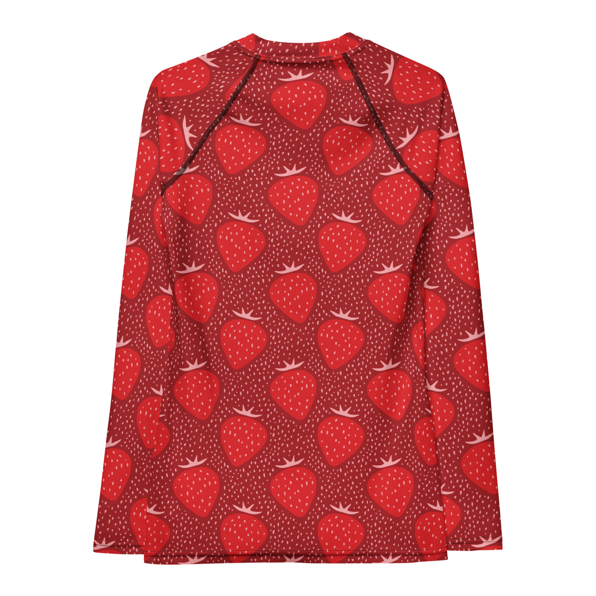 Women's Strawberry Long Sleeve Rash Guard Swim Shirt – Buttery Soft, Sun Safe UPF 50+ Protection, Quick Dry & 4-Way Stretch Comfort