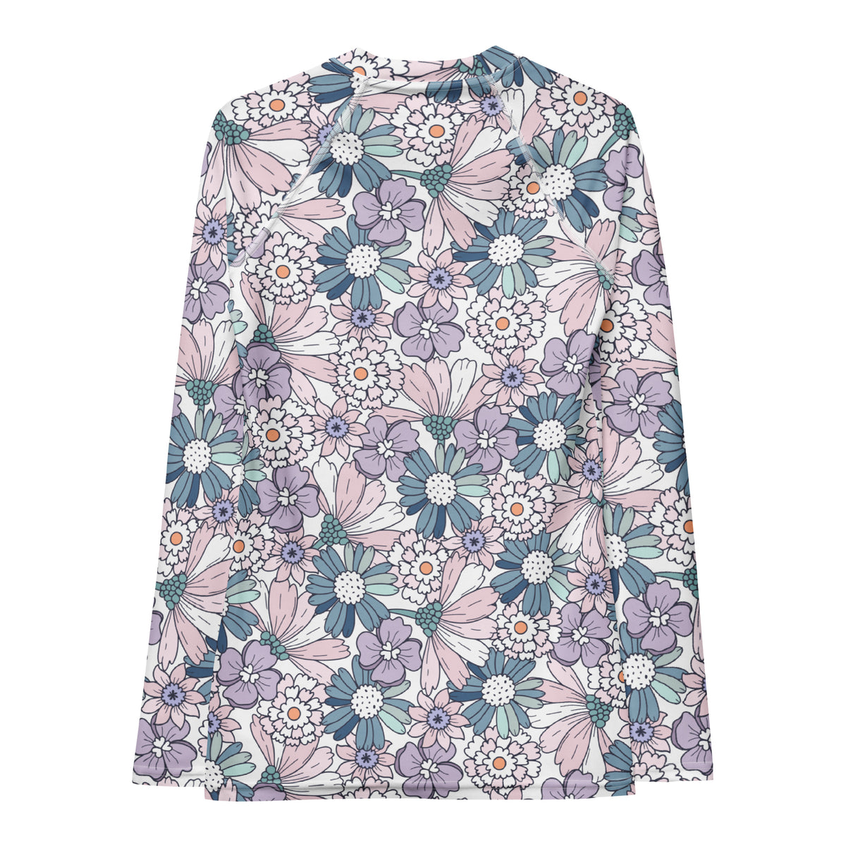 Women's Pastel Floral Long Sleeve Rash Guard Swim Shirt – Buttery Soft, Sun Safe UPF 50+ Protection, Quick Dry & 4-Way Stretch Comfort