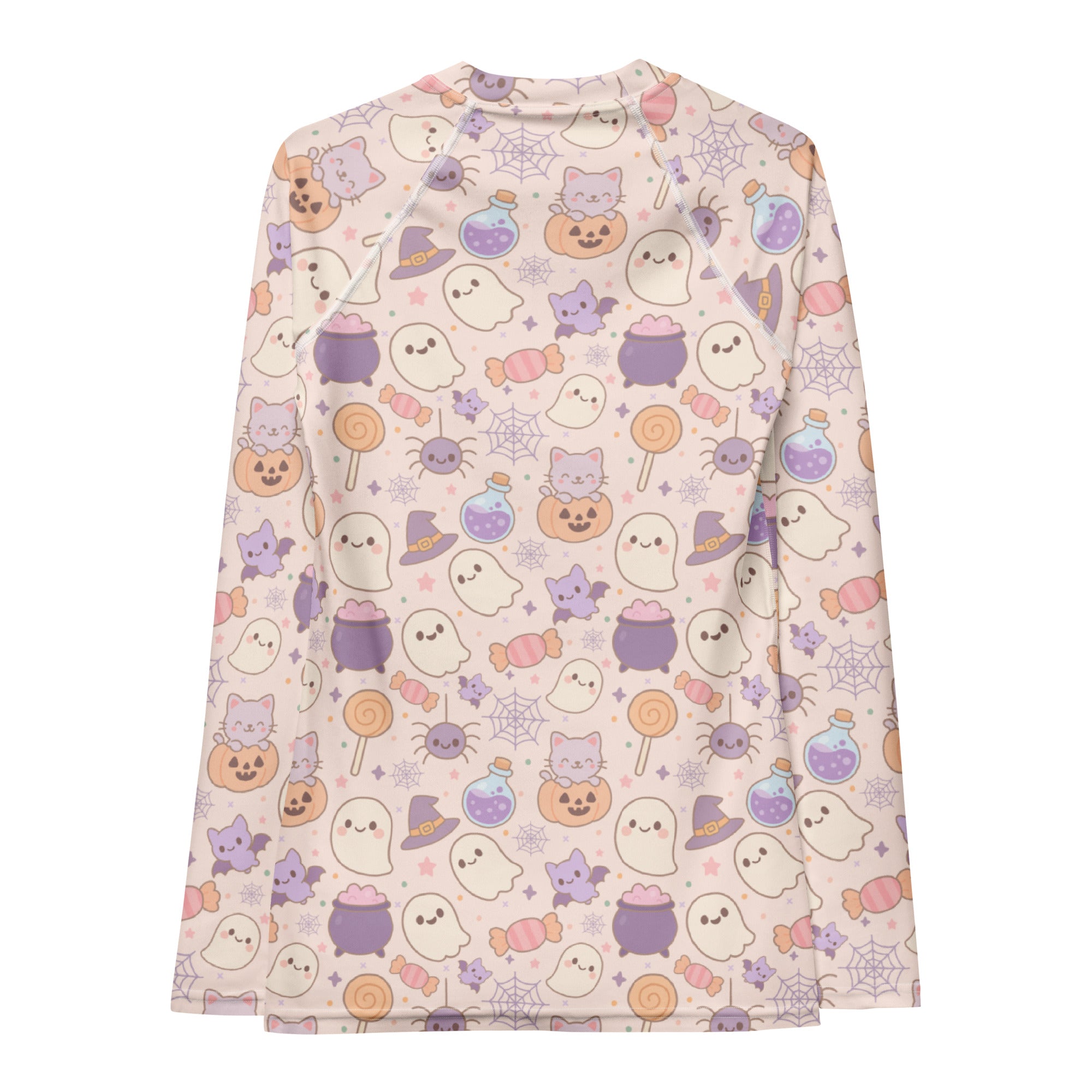 Women's Pastel Halloween Long Sleeve Rash Guard Swim Shirt – Buttery Soft, Sun Safe UPF 50+ Protection, Quick Dry & 4-Way Stretch Comfort