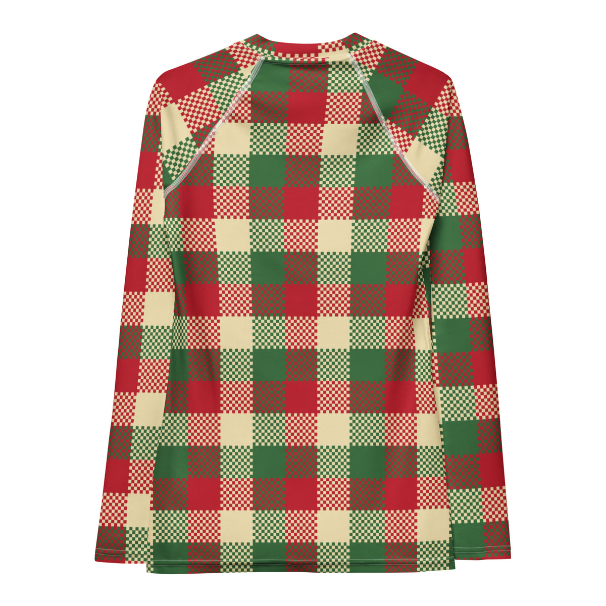 Women's Christmas Plaid Long Sleeve Rash Guard Swim Shirt – Buttery Soft, Sun Safe UPF 50+ Protection, Quick Dry & 4-Way Stretch Comfort
