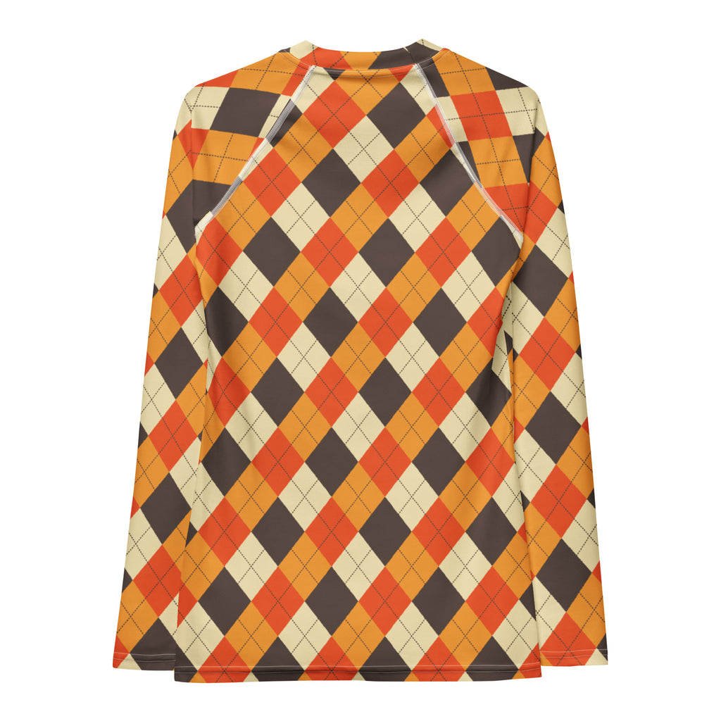 Women's Fall Argyle Long Sleeve Rash Guard Swim Shirt – Buttery Soft, Sun Safe UPF 50+ Protection, Quick Dry & 4-Way Stretch Comfort