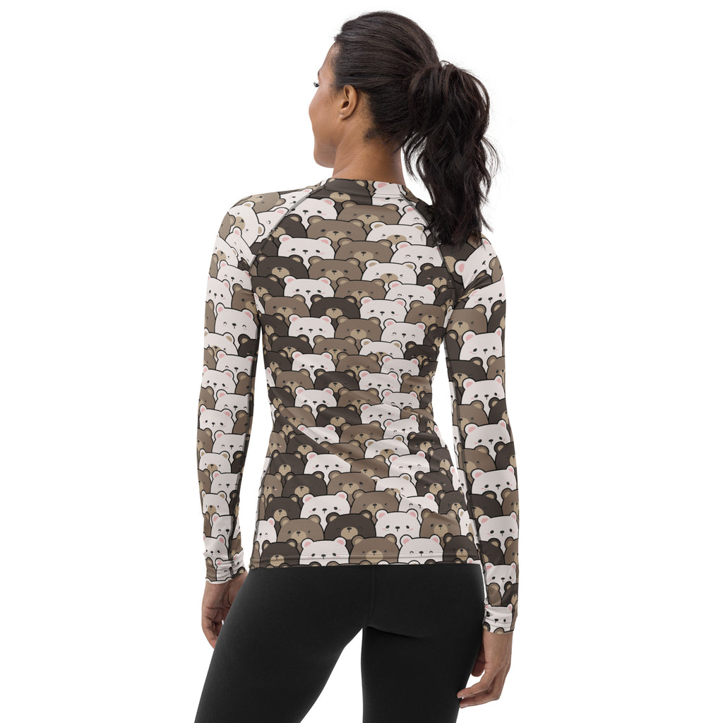 Women's Bear Long Sleeve Rash Guard Swim Shirt – Buttery Soft, Sun Safe UPF 50+ Protection, Quick Dry & 4-Way Stretch Comfort