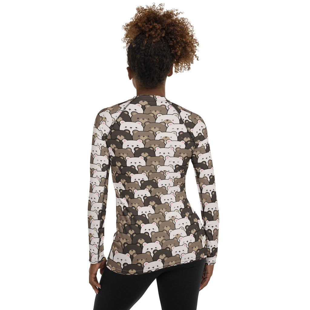 Women's Bear Long Sleeve Rash Guard Swim Shirt – Buttery Soft, Sun Safe UPF 50+ Protection, Quick Dry & 4-Way Stretch Comfort