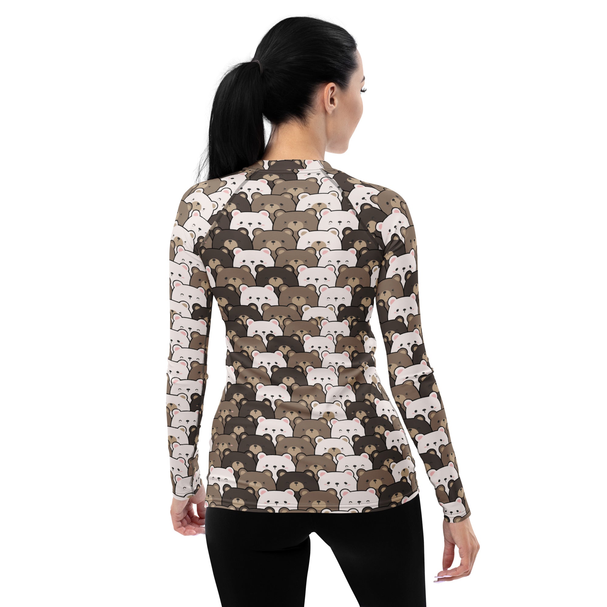 Women's Bear Long Sleeve Rash Guard Swim Shirt – Buttery Soft, Sun Safe UPF 50+ Protection, Quick Dry & 4-Way Stretch Comfort