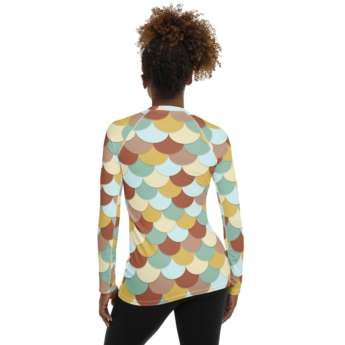 Women's Mermaid Scale Long Sleeve Rash Guard Swim Shirt – Buttery Soft, Sun Safe UPF 50+ Protection, Quick Dry & 4-Way Stretch Comfort