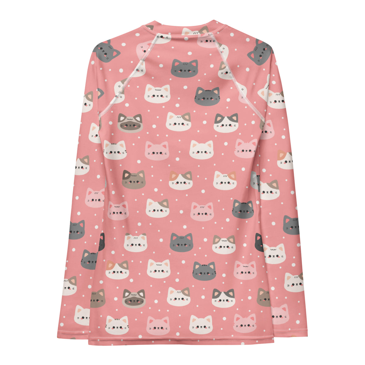 Women's Pink Cat Long Sleeve Rash Guard Swim Shirt – Buttery Soft, Sun Safe UPF 50+ Protection, Quick Dry & 4-Way Stretch Comfort