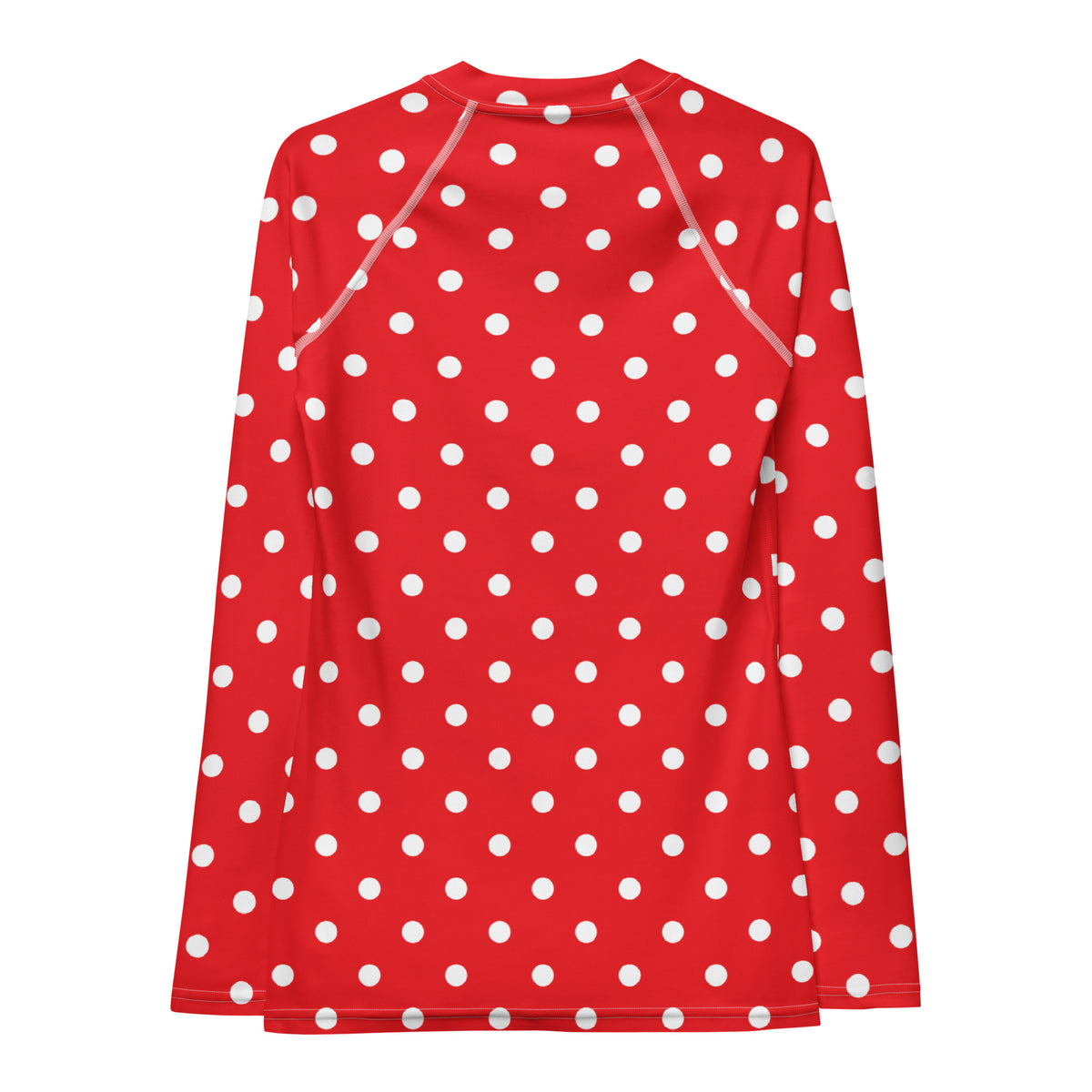 Women's Red Polka Dot Long Sleeve Rash Guard Swim Shirt – Buttery Soft, Sun Safe UPF 50+ Protection, Quick Dry & 4-Way Stretch Comfort
