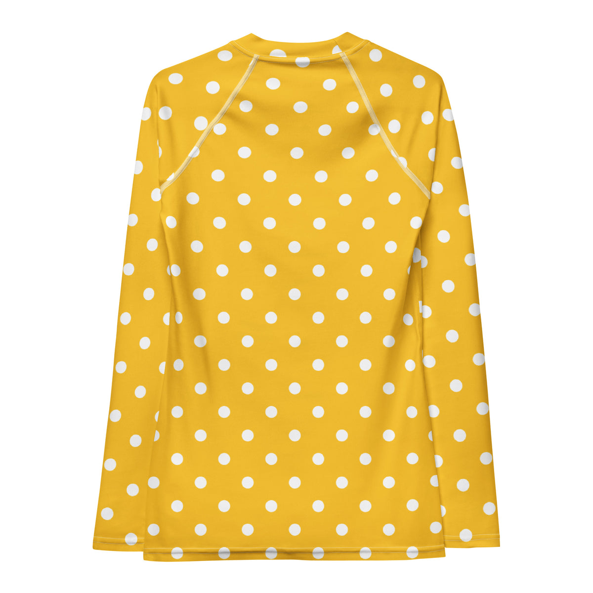Women's Yellow Polka Dot Long Sleeve Rash Guard Swim Shirt – Buttery Soft, Sun Safe UPF 50+ Protection, Quick Dry & 4-Way Stretch Comfort