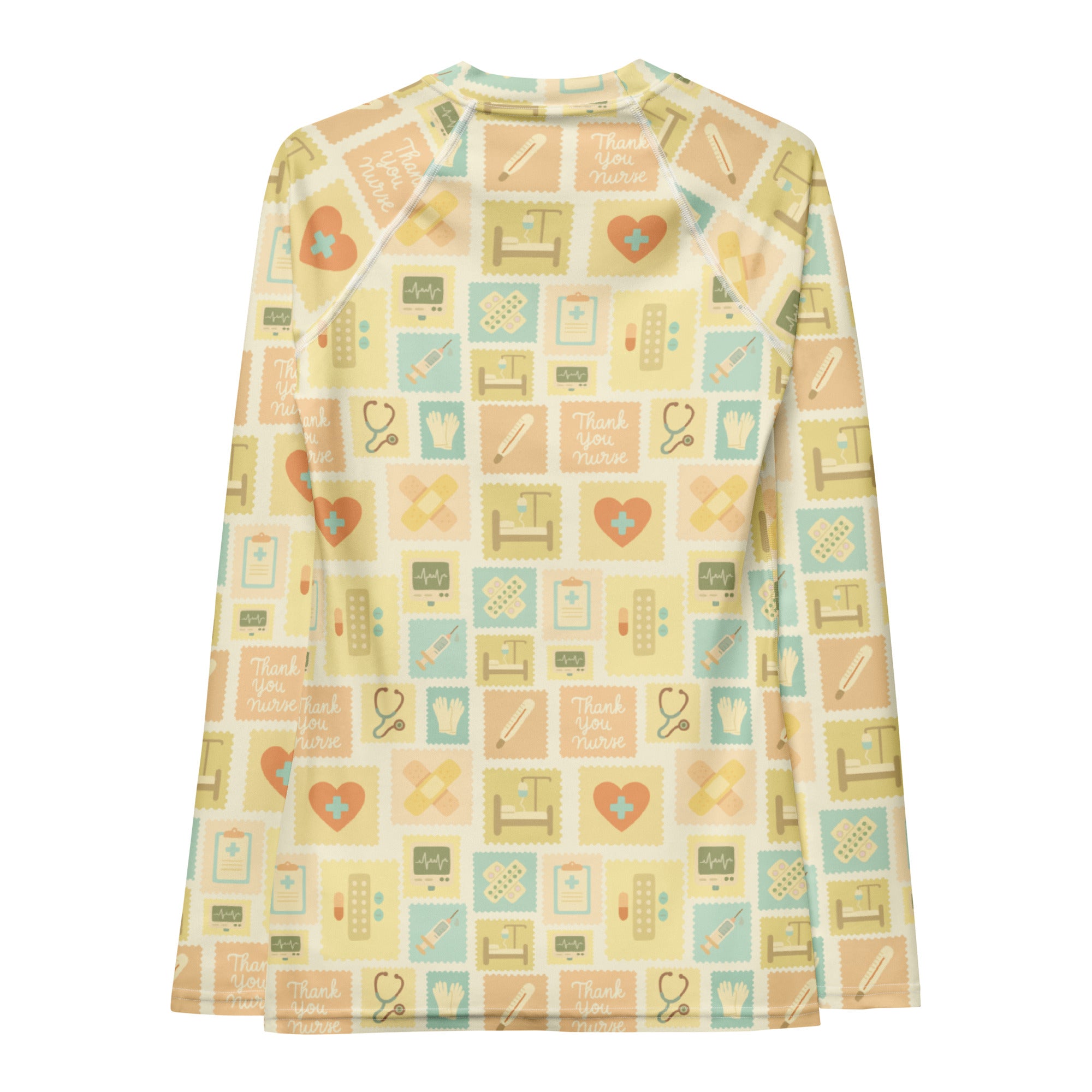 Women's Yellow Nurse Icon Long Sleeve Rash Guard Swim Shirt – Buttery Soft, Sun Safe UPF 50+ Protection, Quick Dry & 4-Way Stretch Comfort