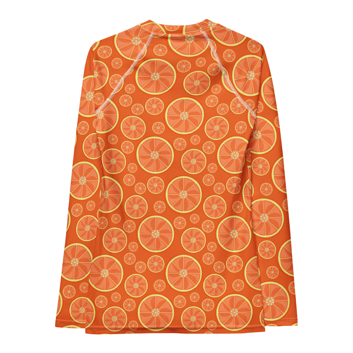 Women's Orange Citrus Long Sleeve Rash Guard Swim Shirt – Buttery Soft, Sun Safe UPF 50+ Protection, Quick Dry & 4-Way Stretch Comfort