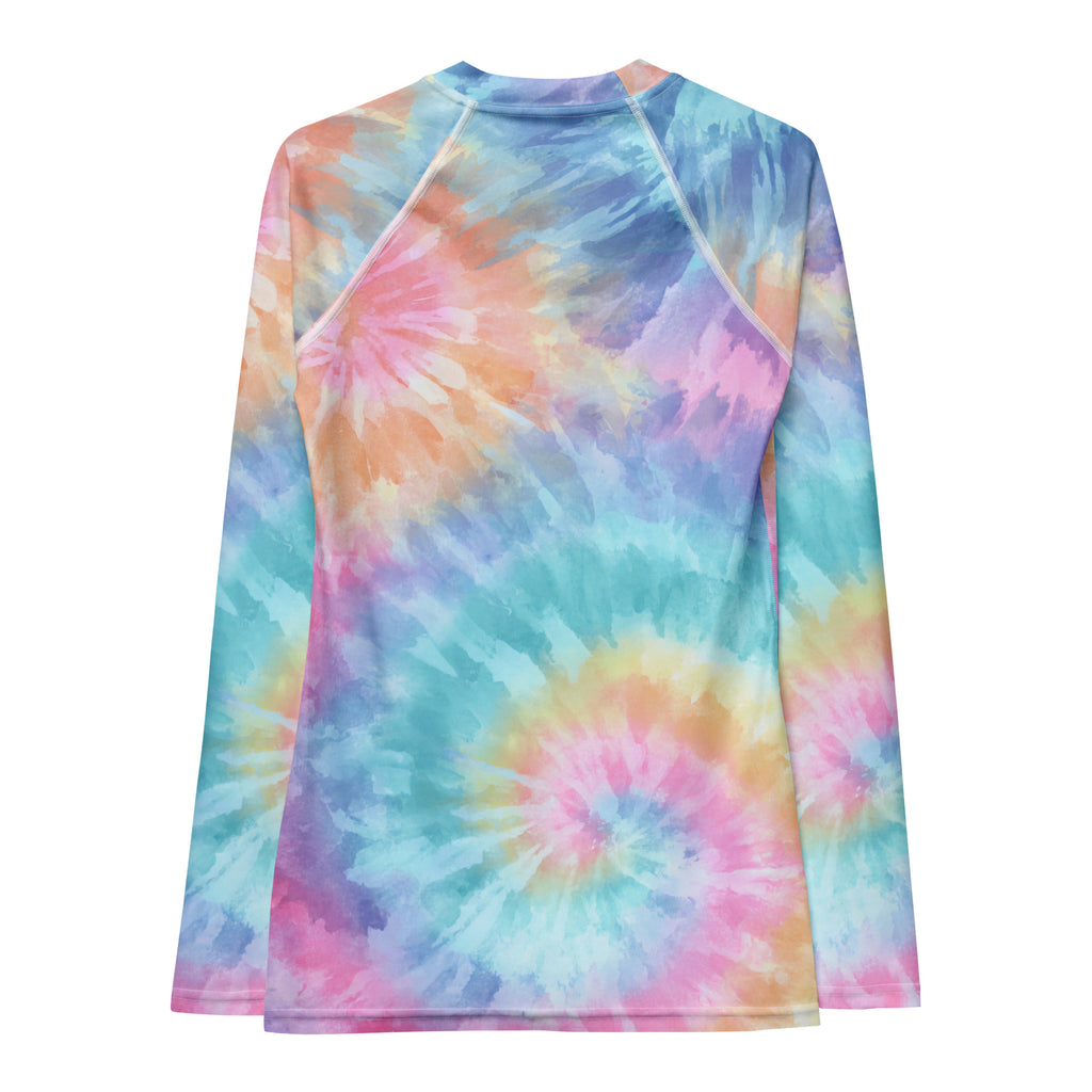 Women's Pastel Tie Dye Long Sleeve Rash Guard Swim Shirt – Buttery Soft, Sun Safe UPF 50+ Protection, Quick Dry & 4-Way Stretch Comfort
