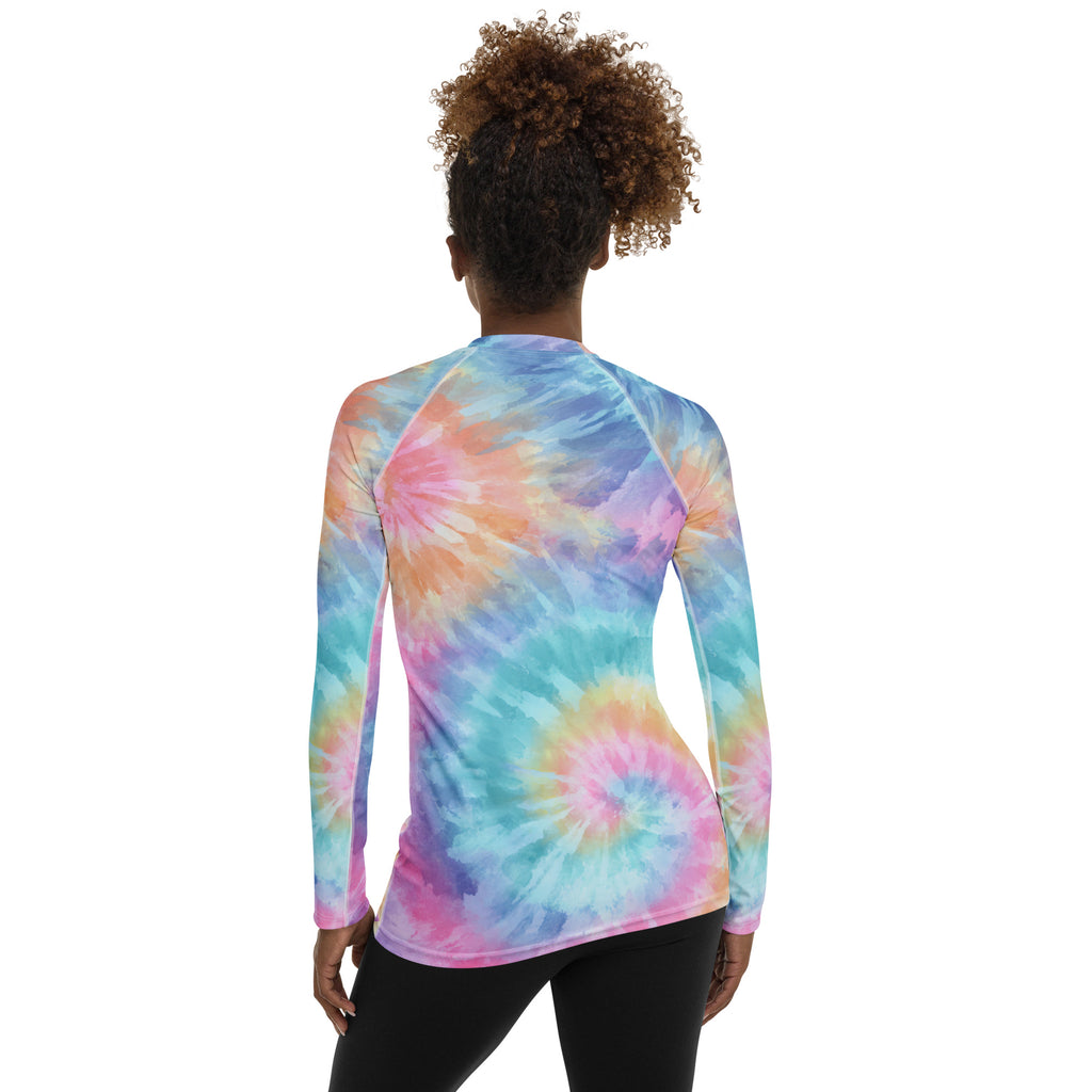 Women's Pastel Tie Dye Long Sleeve Rash Guard Swim Shirt – Buttery Soft, Sun Safe UPF 50+ Protection, Quick Dry & 4-Way Stretch Comfort