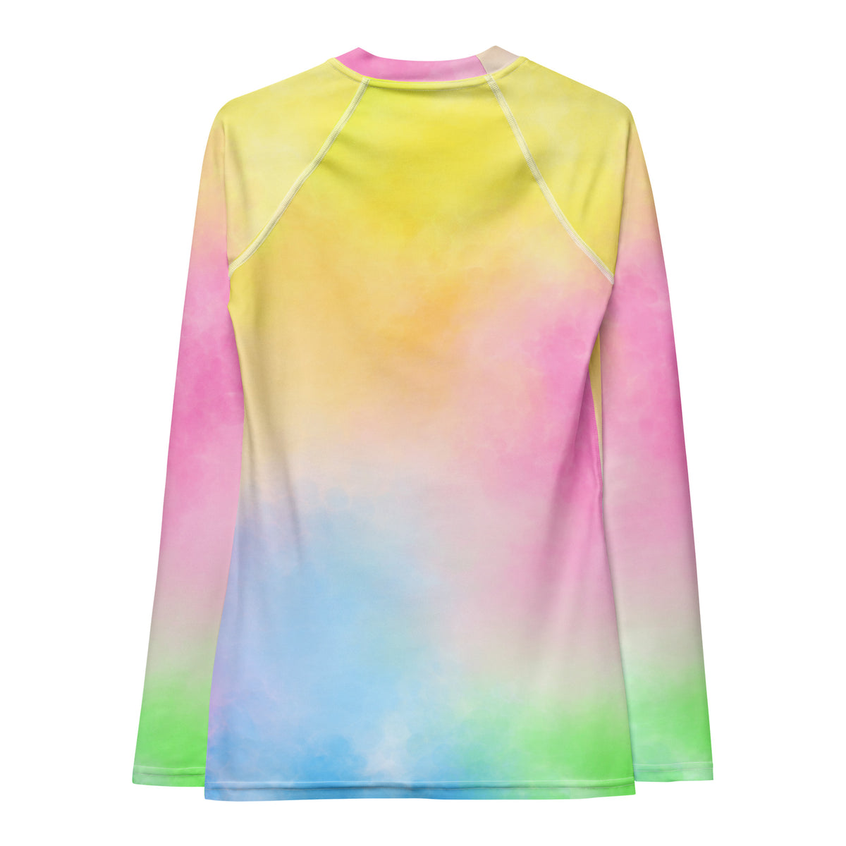 Women's Pastel Rainbow Ombre Tie Dye Long Sleeve Rash Guard Swim Shirt – Buttery Soft, Sun Safe UPF 50+ Protection, Quick Dry & 4-Way Stretch Comfort