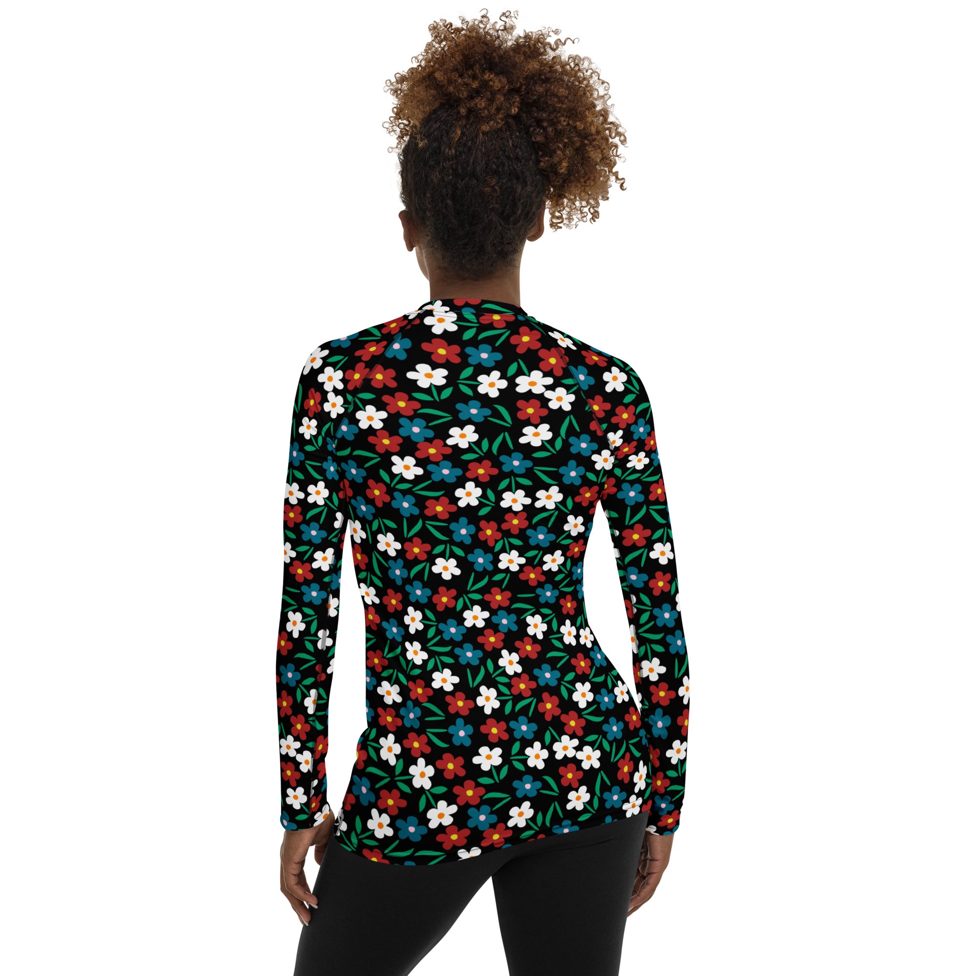 Women's Black Red & Teal Long Sleeve Rash Guard Swim Shirt – Buttery Soft, Sun Safe UPF 50+ Protection, Quick Dry & 4-Way Stretch Comfort