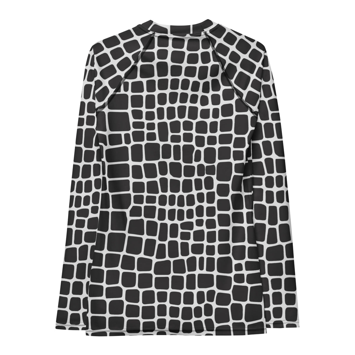 Women's Black & White Animal Print Long Sleeve Rash Guard Swim Shirt – Buttery Soft, Sun Safe UPF 50+ Protection, Quick Dry & 4-Way Stretch Comfort