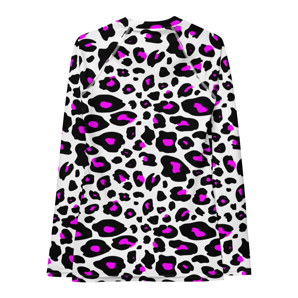 Women's Purple Leopard Long Sleeve Rash Guard Swim Shirt – Buttery Soft, Sun Safe UPF 50+ Protection, Quick Dry & 4-Way Stretch Comfort