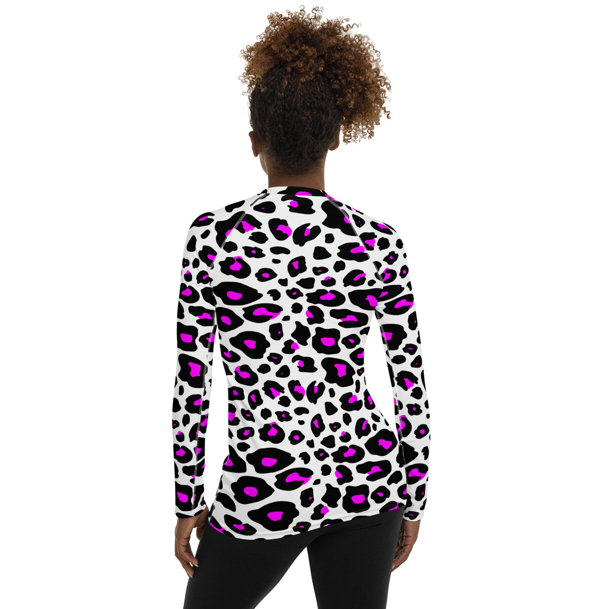 Women's Purple Leopard Long Sleeve Rash Guard Swim Shirt – Buttery Soft, Sun Safe UPF 50+ Protection, Quick Dry & 4-Way Stretch Comfort