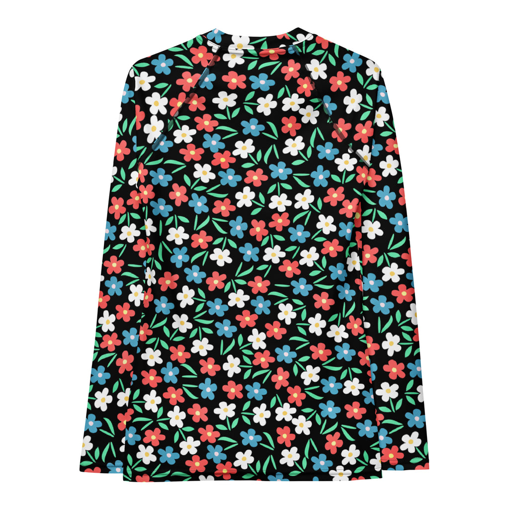 Women's Colorful Flower Long Sleeve Rash Guard Swim Shirt – Buttery Soft, Sun Safe UPF 50+ Protection, Quick Dry & 4-Way Stretch Comfort