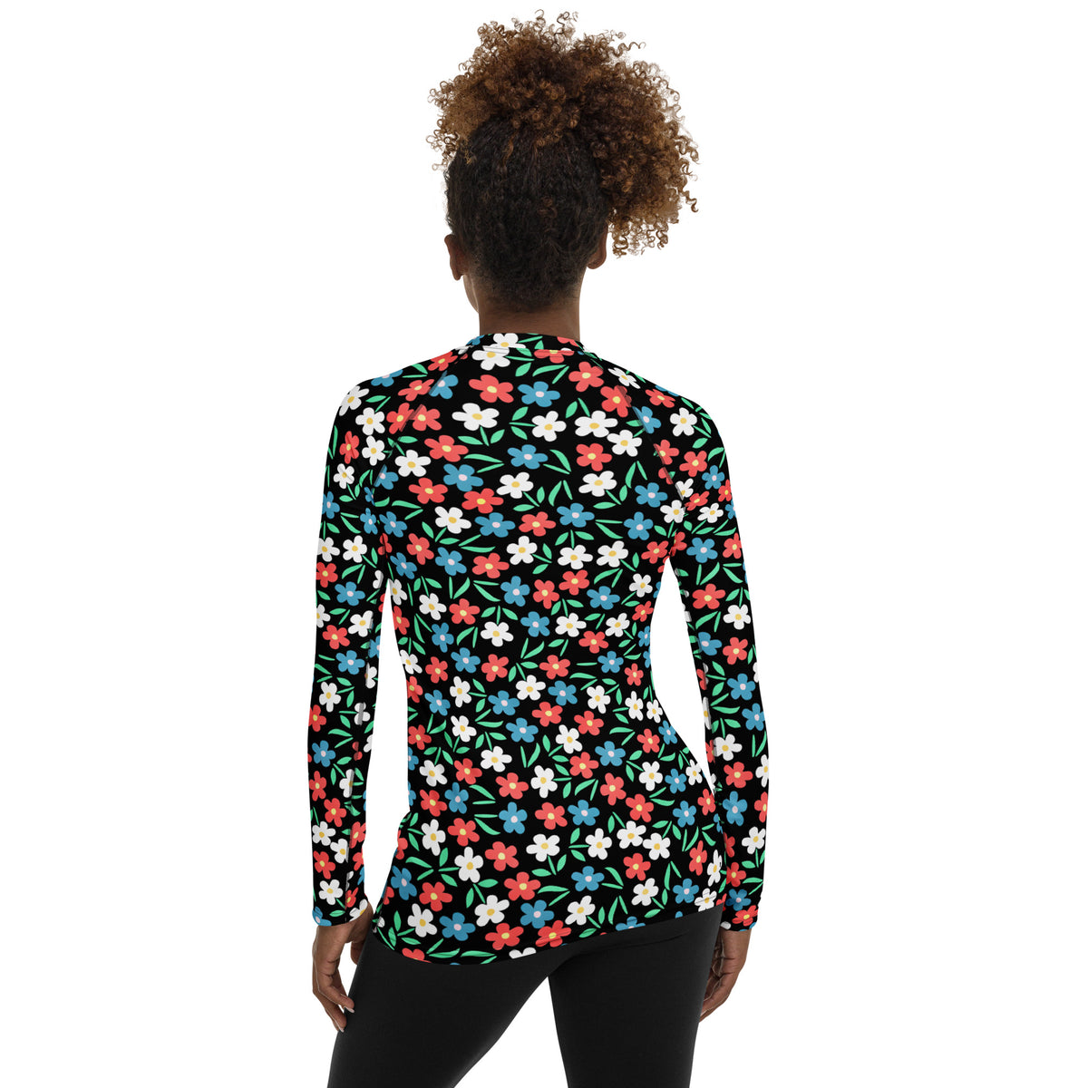 Women's Colorful Flower Long Sleeve Rash Guard Swim Shirt – Buttery Soft, Sun Safe UPF 50+ Protection, Quick Dry & 4-Way Stretch Comfort
