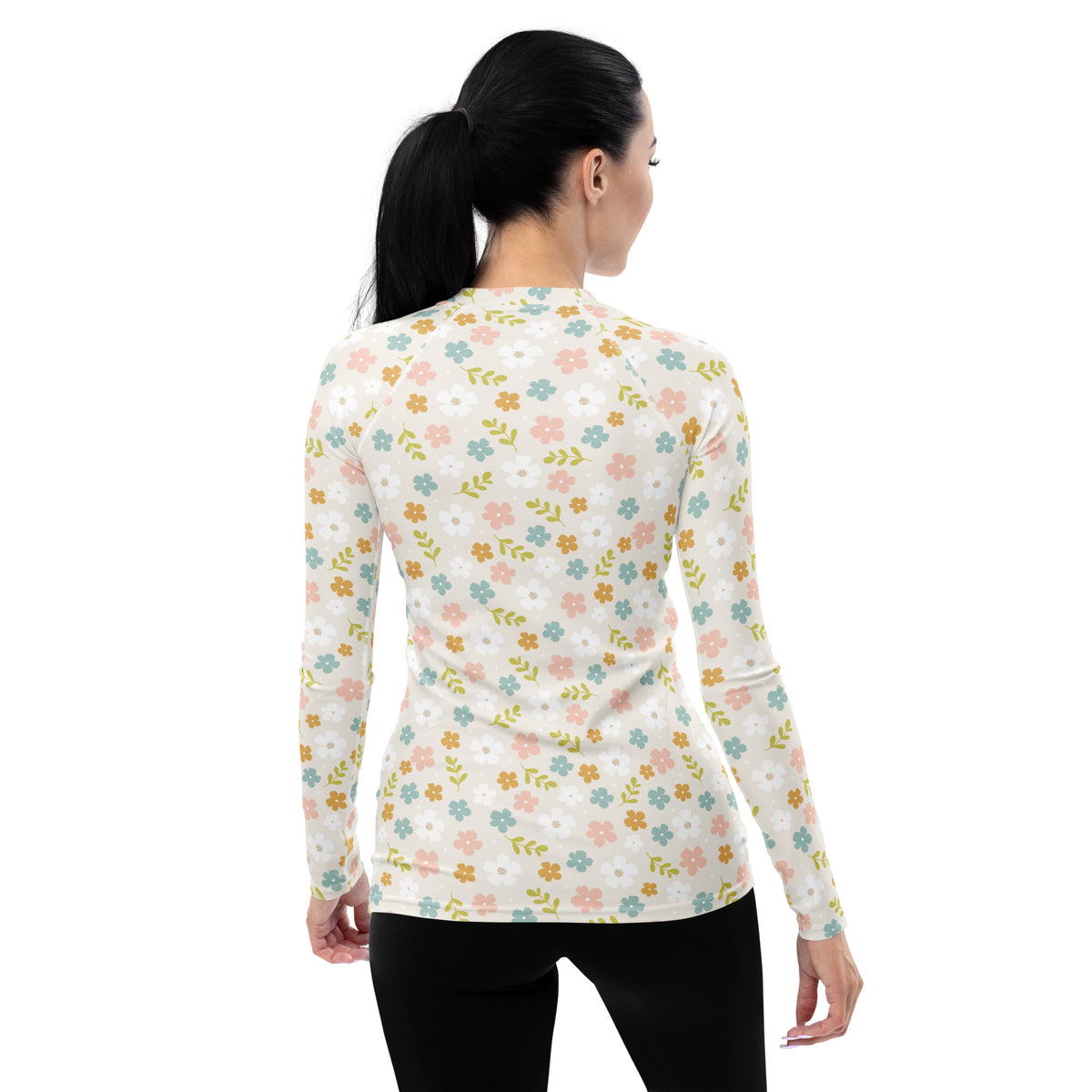 Women's Dainty Wildflower Long Sleeve Rash Guard Swim Shirt – Buttery Soft, Sun Safe UPF 50+ Protection, Quick Dry & 4-Way Stretch Comfort