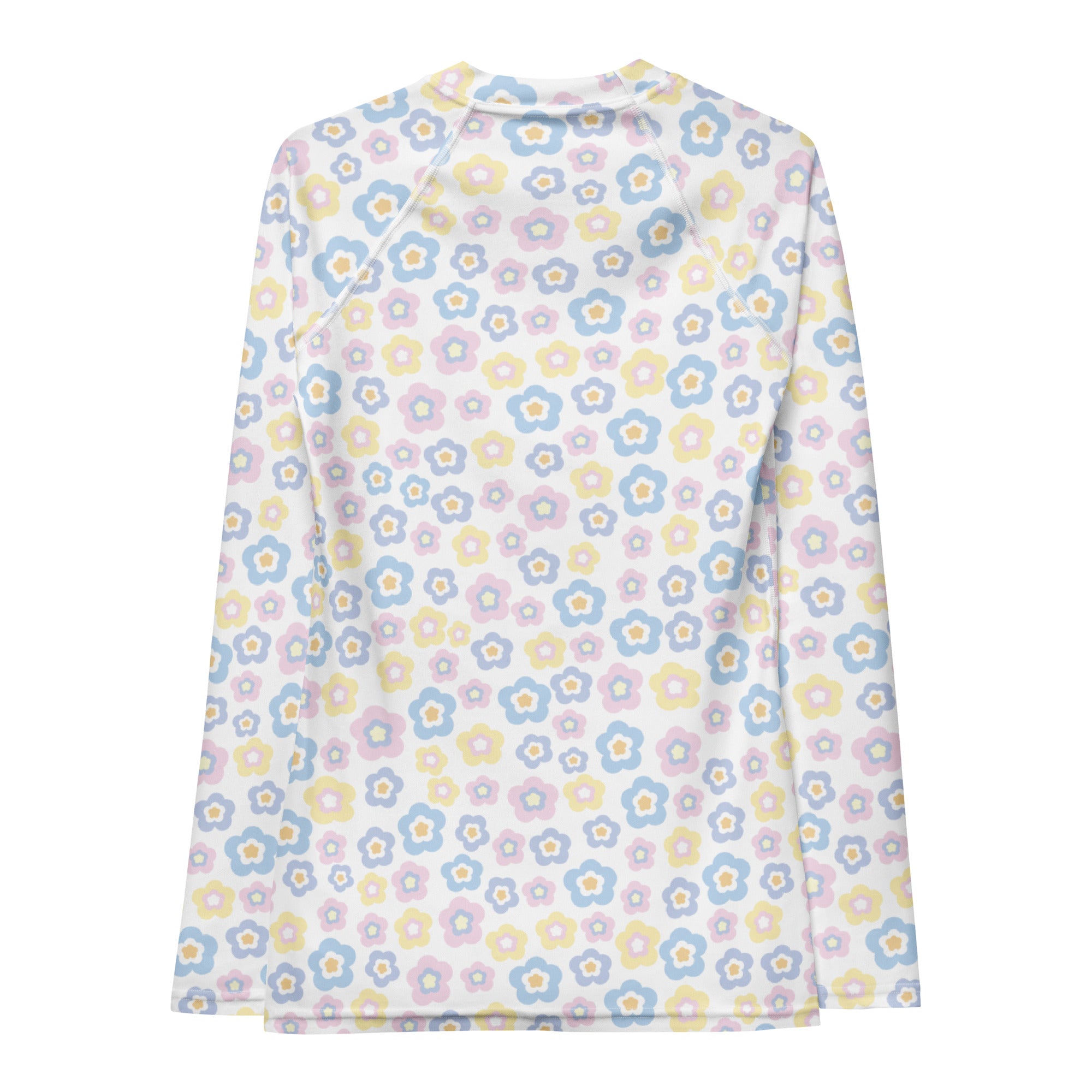Women's Pastel Flower Long Sleeve Rash Guard Swim Shirt – Buttery Soft, Sun Safe UPF 50+ Protection, Quick Dry & 4-Way Stretch Comfort