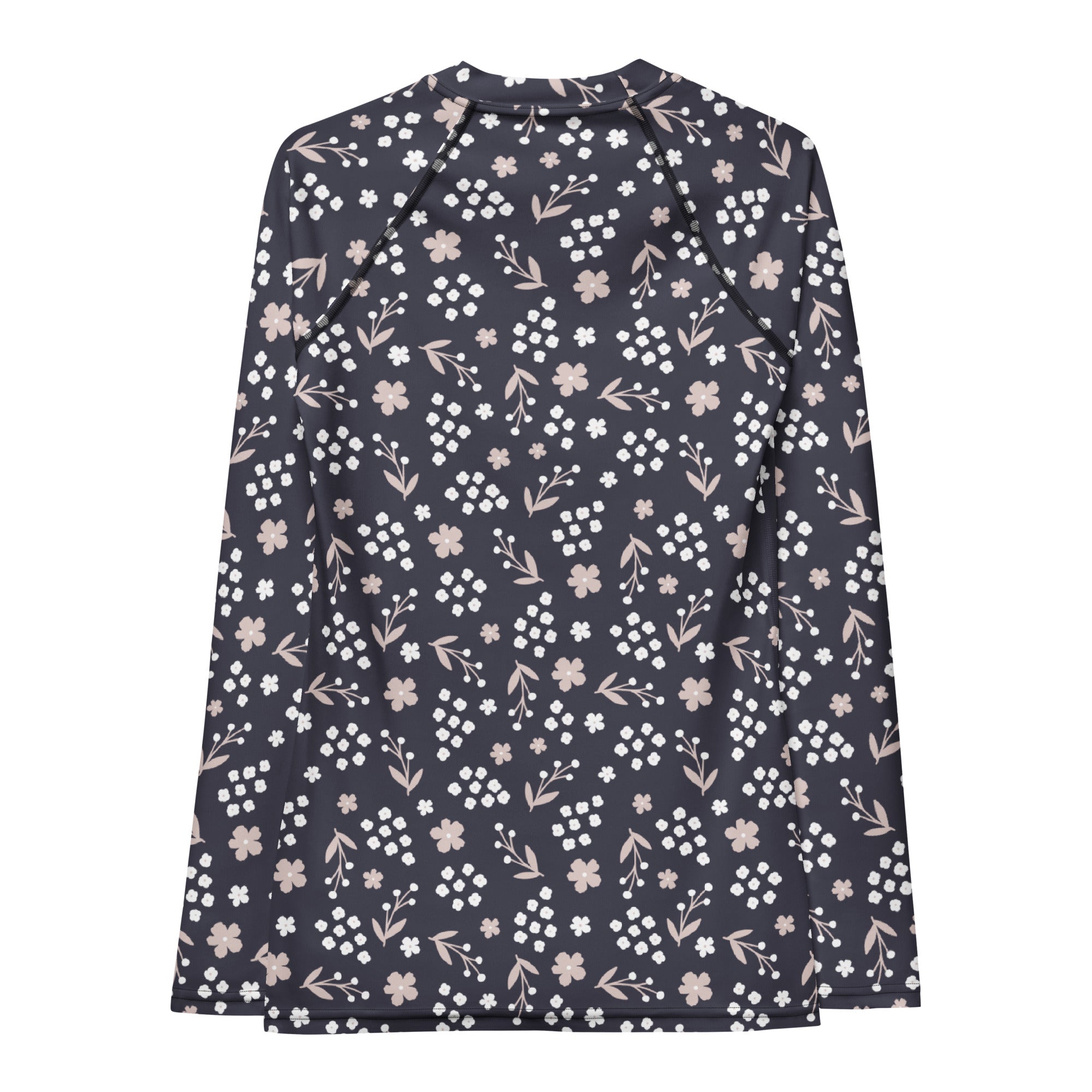 Women's Charcoal Floral Long Sleeve Rash Guard Swim Shirt – Buttery Soft, Sun Safe UPF 50+ Protection, Quick Dry & 4-Way Stretch Comfort