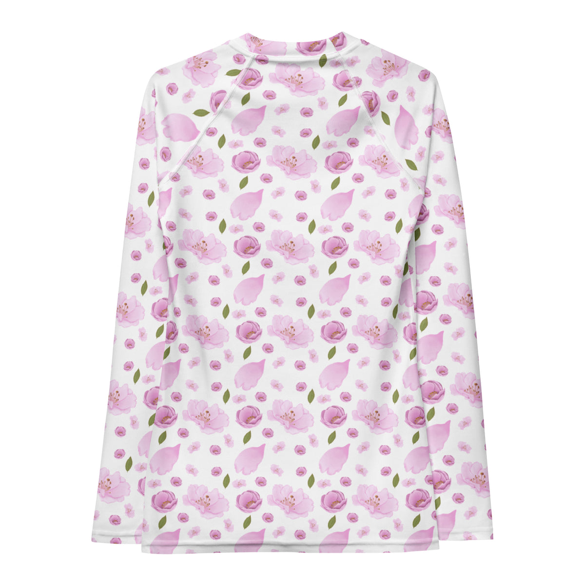 Women's Pink Cherry Blossom Long Sleeve Rash Guard Swim Shirt – Buttery Soft, Sun Safe UPF 50+ Protection, Quick Dry & 4-Way Stretch Comfort